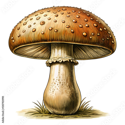 Amanita Mushroom Illustration: High-Resolution Image isolated on transparent background