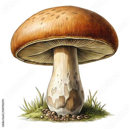 Imleria badia: The Bay Bolete Mushroom isolated on transparent background