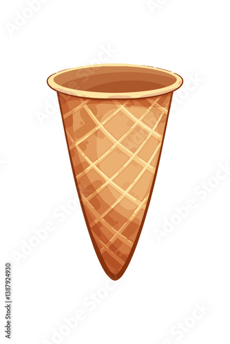 Candy waffle cone for ice creame scoops constructor for create your own design, sweet eat, Tasty summer dessert vector illustration