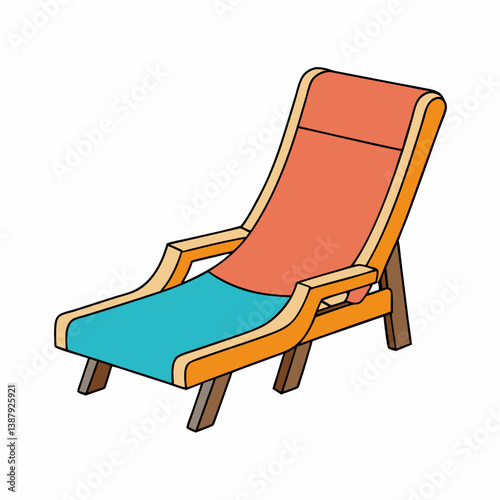 chaise longue on white background