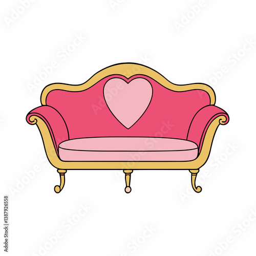 red sofa isolated on white background