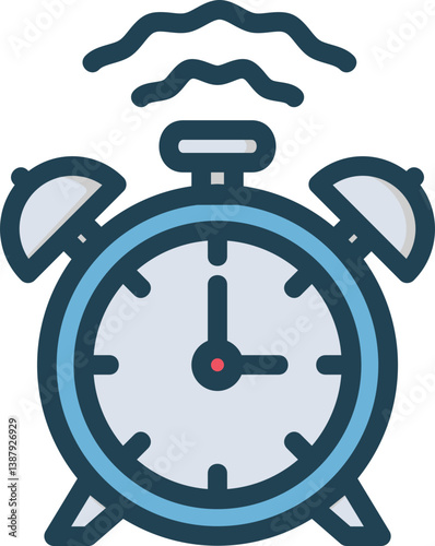 Alarm Clock Filled Line Icon
