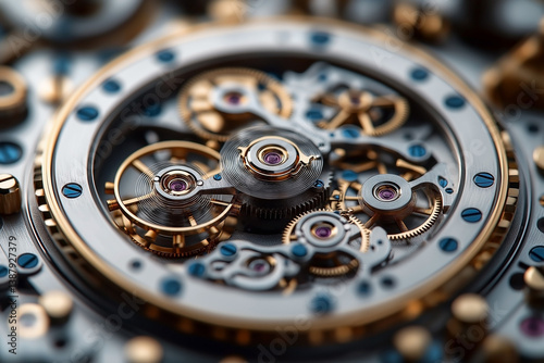 Wallpaper Mural Close-up of intricate watch gears showcasing elegant craftsmanship and precision engineering. Torontodigital.ca