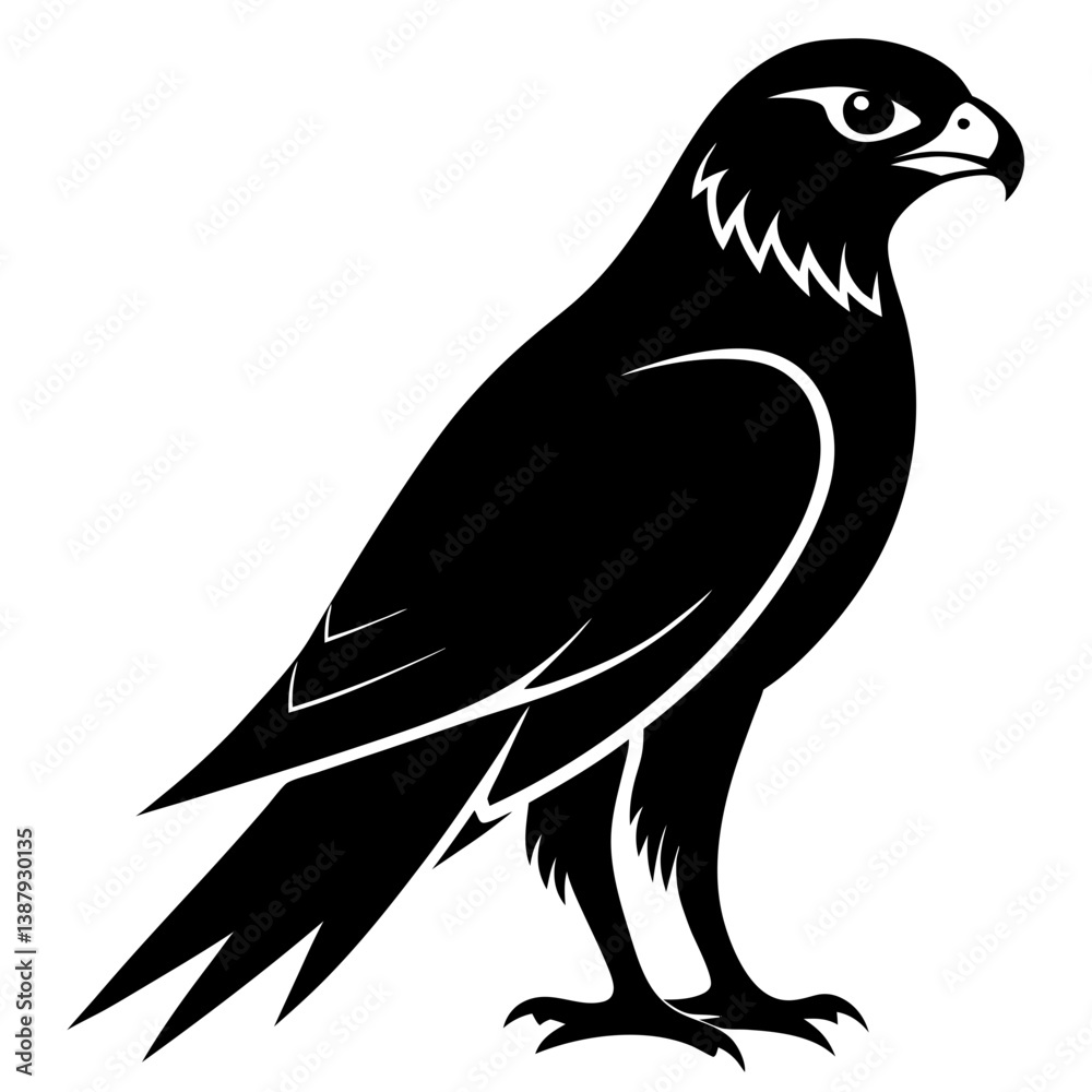 Obraz premium Falcon Silhouette Vector & Majestic Bird of Prey Icon