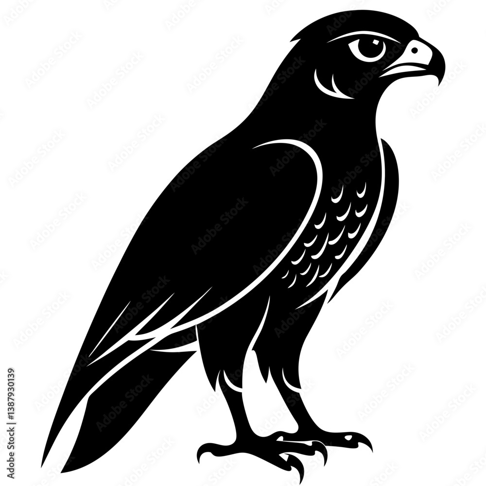 Fototapeta premium Falcon Silhouette Vector & Majestic Bird of Prey Icon