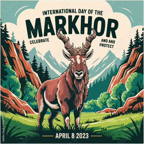 Celebrate and protect the endangered Markhor. Raise awareness for wildlife conservation efforts!