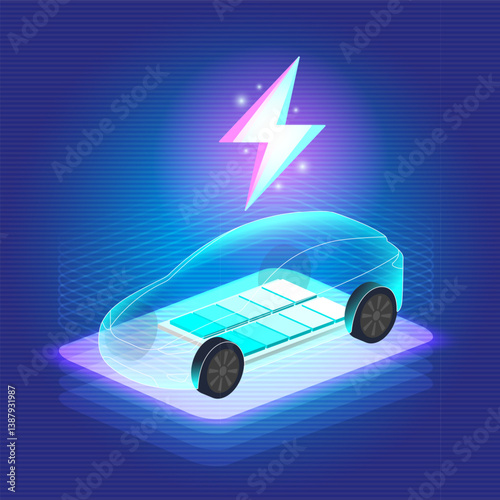 EV Electric car connect to charging station