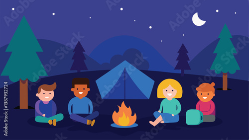 family in the tent