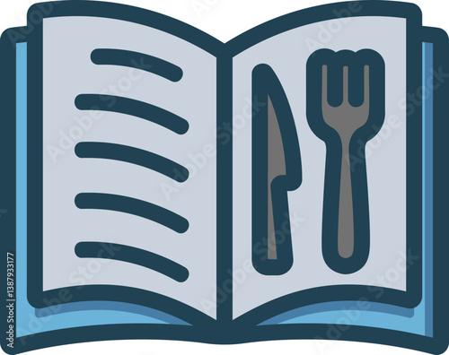 Restaurant Menu Filled Line Icon