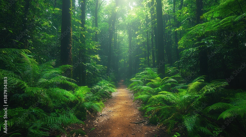 Fototapeta premium Lush forest path