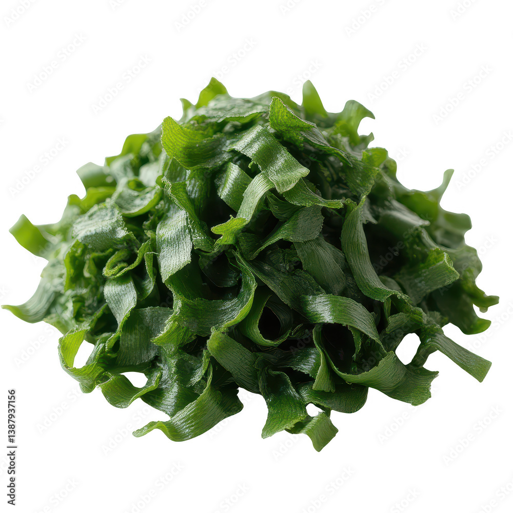 Fresh Green Seaweed Pile, Close-Up View
