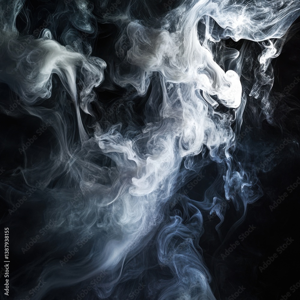 Fototapeta premium Ethereal Smoke Tendrils Frozen in Obsidian Space