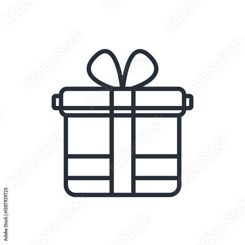 gift icon. vector.Editable stroke.linear style sign for use web design,logo.Symbol illustration.