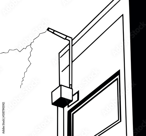 Outline illustration of a lightning rod electrical safety equipment