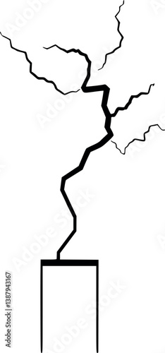 Outline illustration of a lightning rod electrical safety equipment