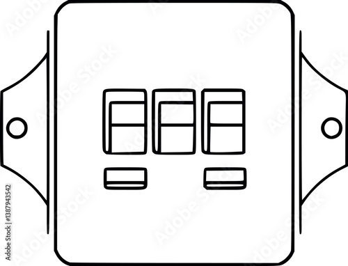 Outline illustration of an electric fuse box power distribution
