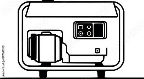 Outline illustration of an electric generator backup power supply