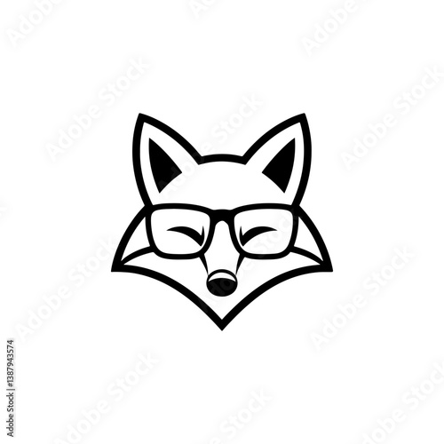 Illustration of fox head. Design element for logo, label, sign. Vector illustration