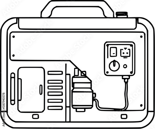 Outline illustration of an electric generator backup power supply
