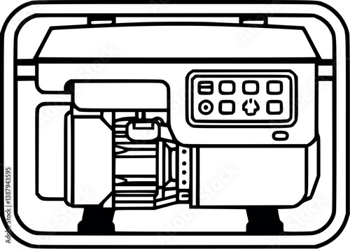 Outline illustration of an electric generator backup power supply