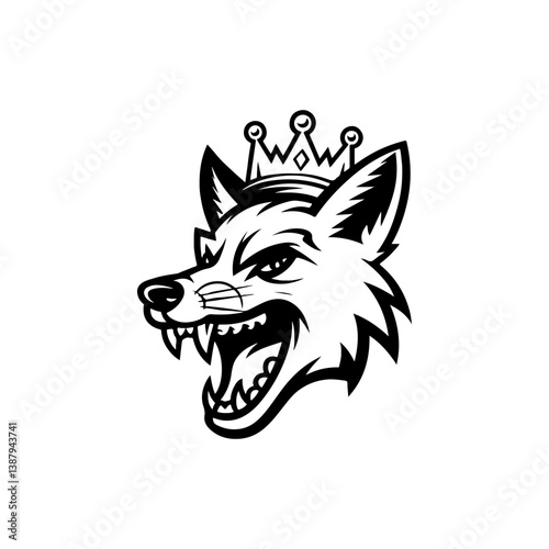 Illustration of fox head. Design element for logo, label, sign. Vector illustration
