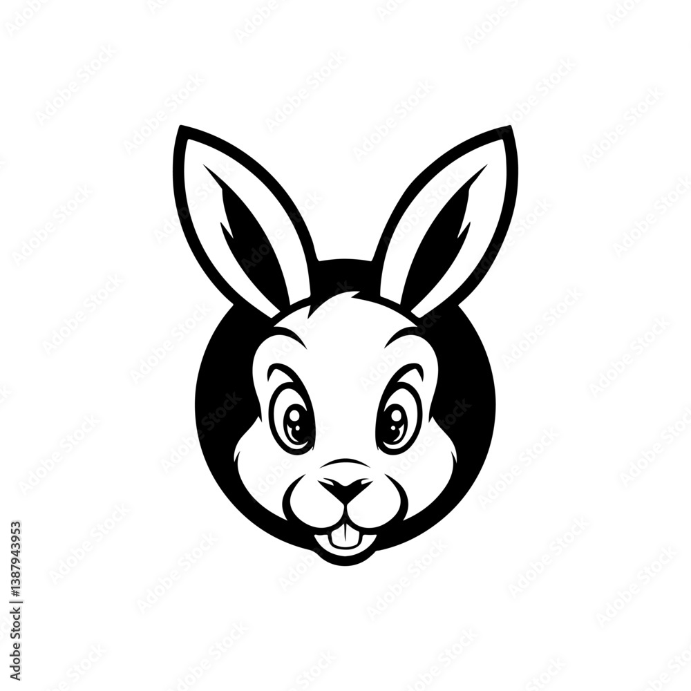 Fototapeta premium Illustration of rabbit head. Design element for logo, label, sign. Vector illustration