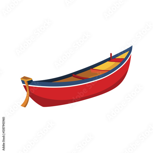  canoe isolated vector art illustration