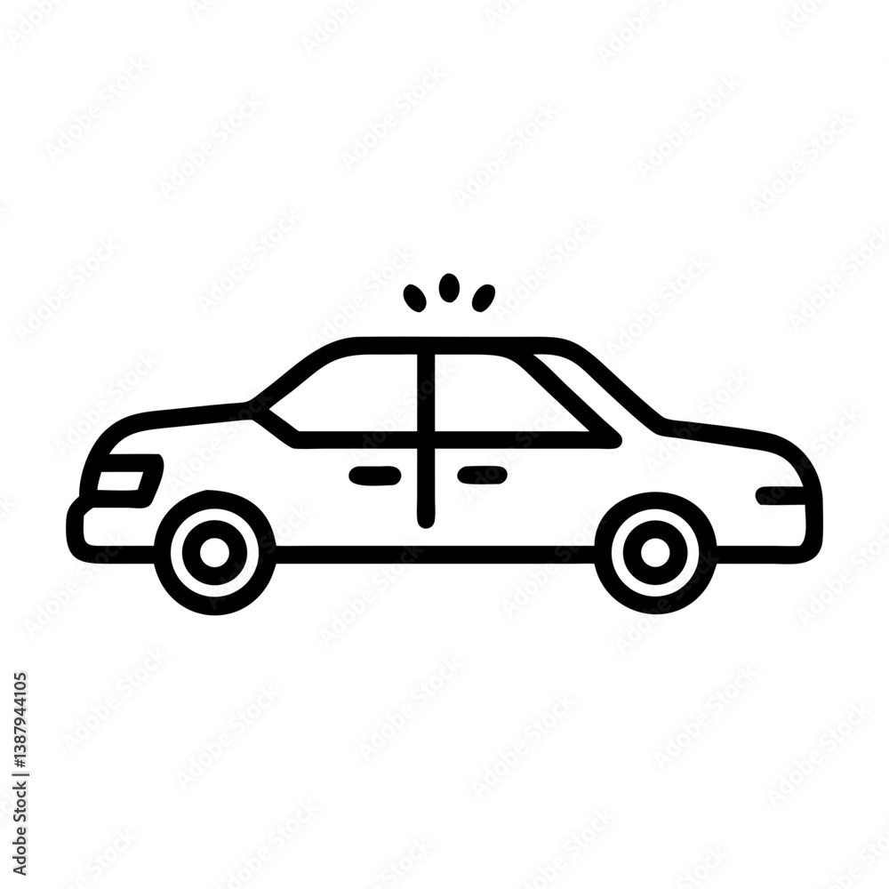 Fototapeta premium Police Car Icon for Law Enforcement and Security Themes