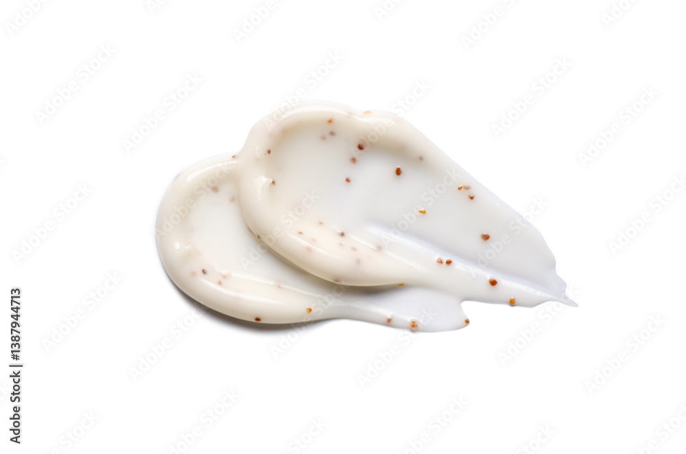Naklejka premium A sample of a cosmetic body care scrub. Isolated on a white background