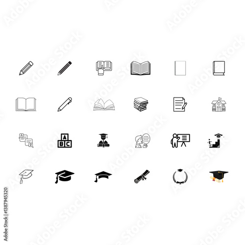 set of icons school