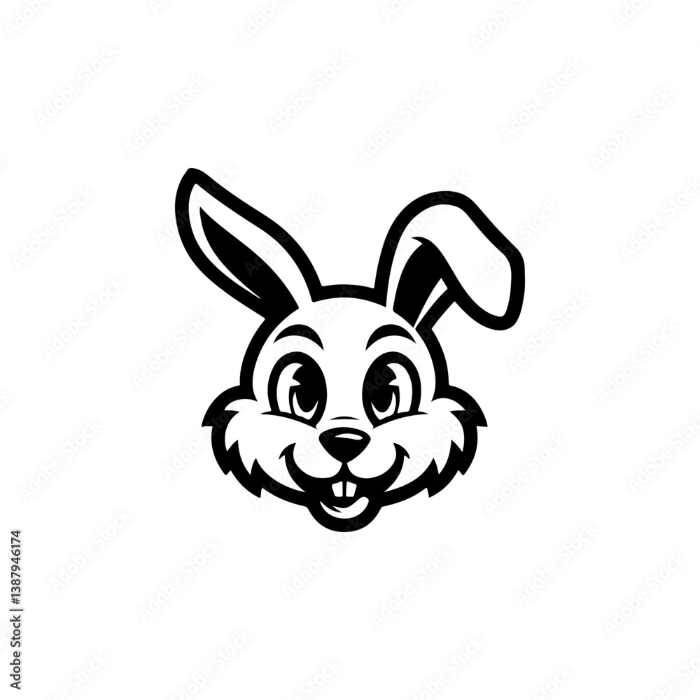 Fototapeta premium Illustration of rabbit head. Design element for logo, label, sign. Vector illustration