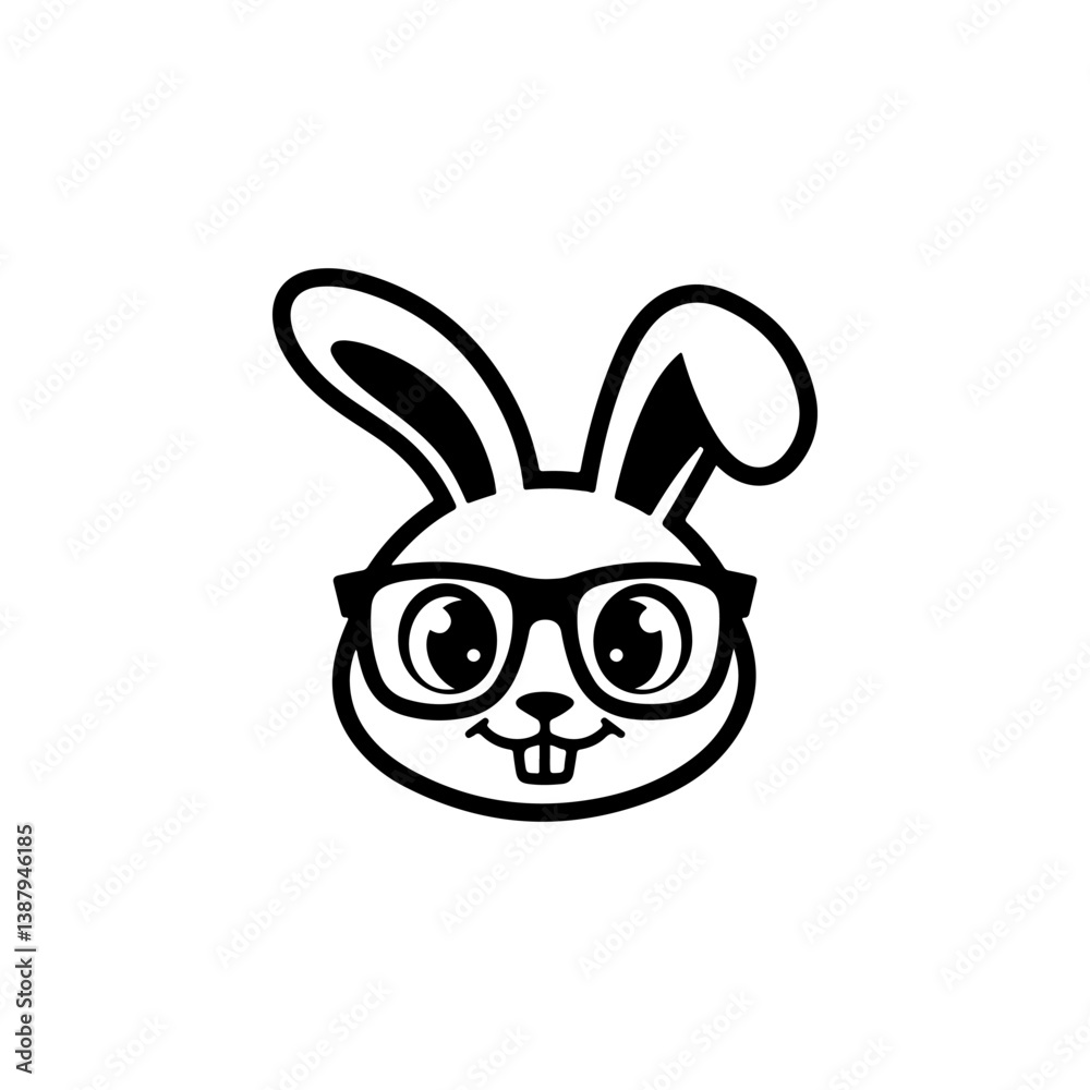 Obraz premium Illustration of rabbit head. Design element for logo, label, sign. Vector illustration