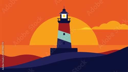 lighthouse in the sunset