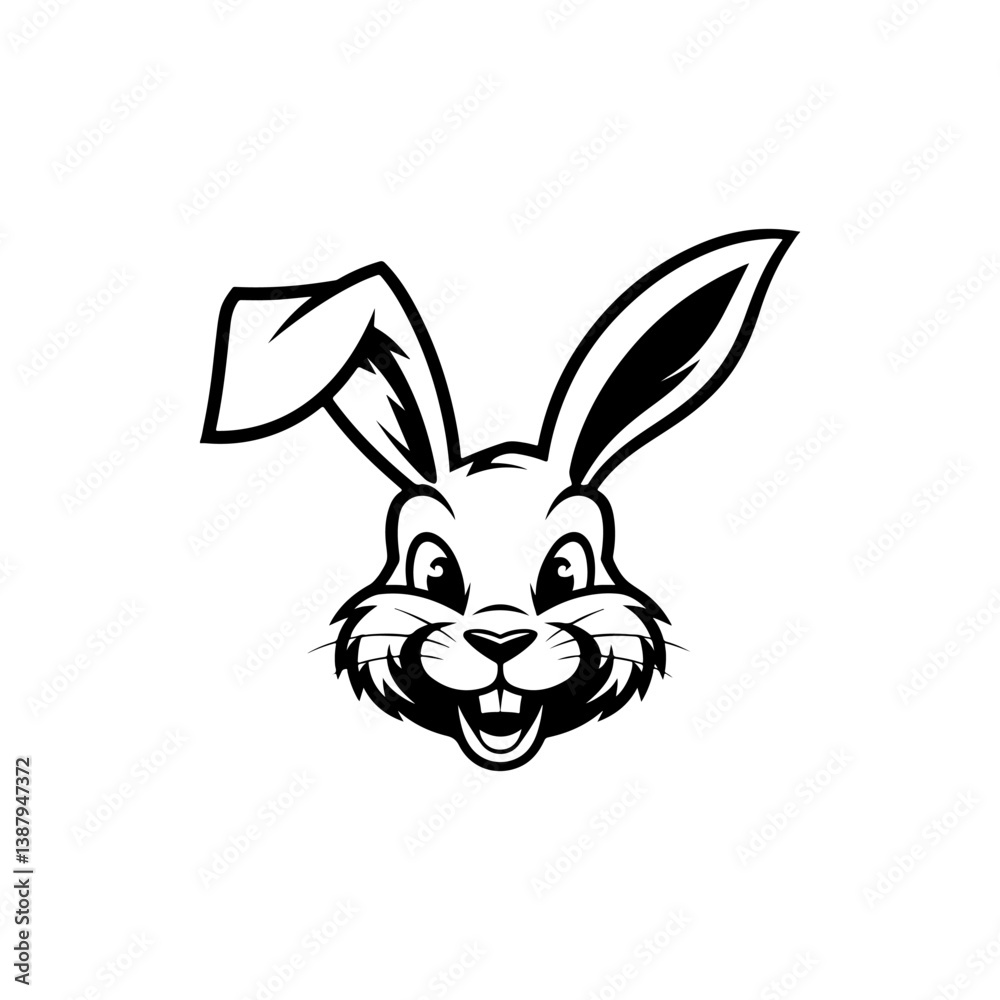 Obraz premium Illustration of rabbit head. Design element for logo, label, sign. Vector illustration
