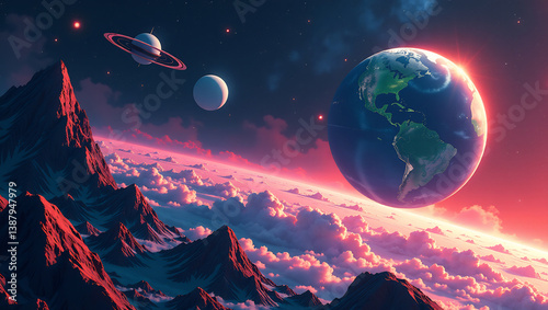 Fototapeta Naklejka Na Ścianę i Meble -  Exoplanet Enterprise