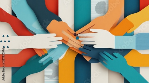 Diverse hands in unity