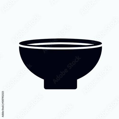 very simple flat and single minimalist Bowl Rim Silhouettes in black on a white background