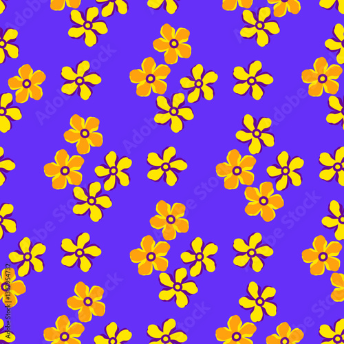 Vector - seamless pattern of colored flower heads.
