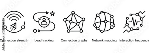 Relation Data banner web icon vector illustration of Connection strength, Lead tracking, Connection graphs, Network mapping, Interaction frequency