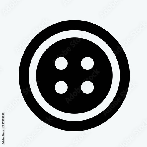very simple flat and single minimalist Button Edge Silhouettes in black on a white background