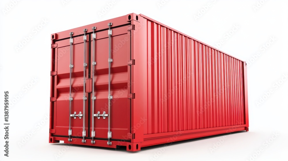 Cargo container isolated on white background. Cargo container isolated on white background.