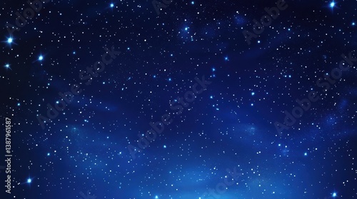 Cartoon night starry sky vector design. Simple dark blue space background with stars clipart. Cartoon starry pattern. Cosmic stars in darkness space vector, night sky.