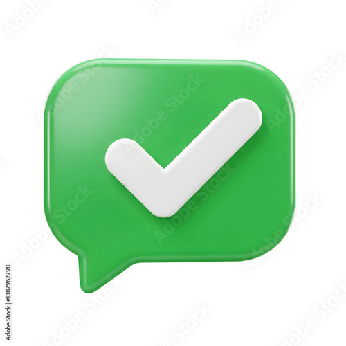Check mark 3d icon illustration, PNG