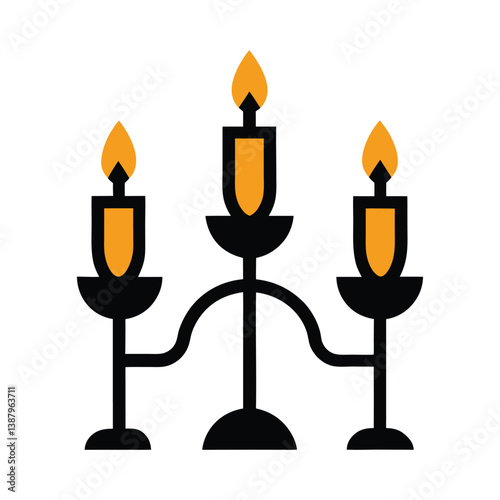 candle holder set vector illustration