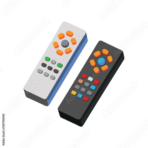TV remote control vector art illustration 