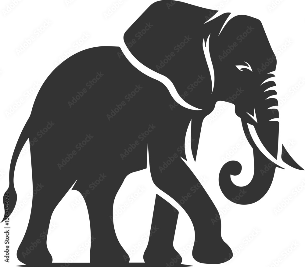 Fototapeta premium Silhouette vector of a elephant
