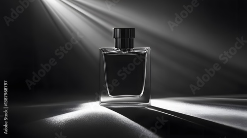 Captivating perfume bottle studio setting product photography dark environment close-up view luxury essence