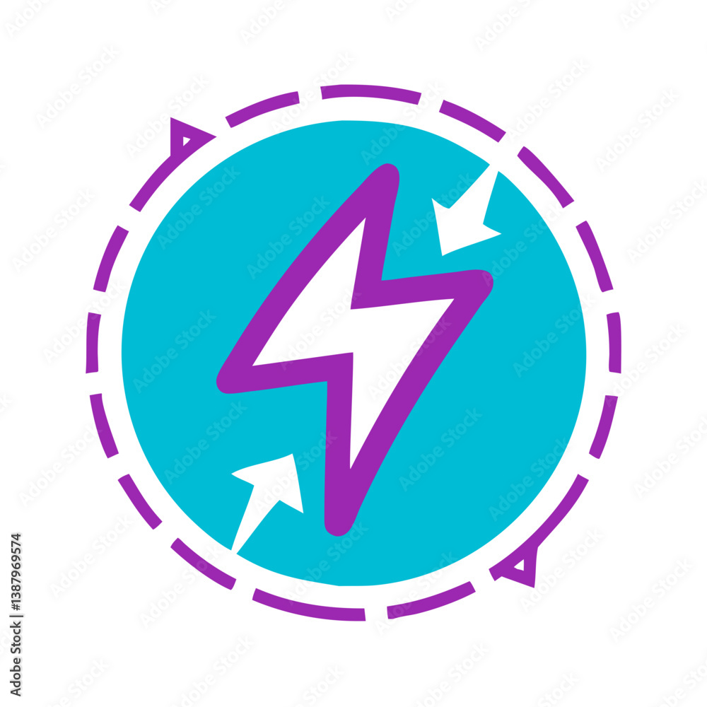 Lightning Arrow Icon Design in Vibrant Colors Lightning Arrow Icon Design in Vibrant Colors