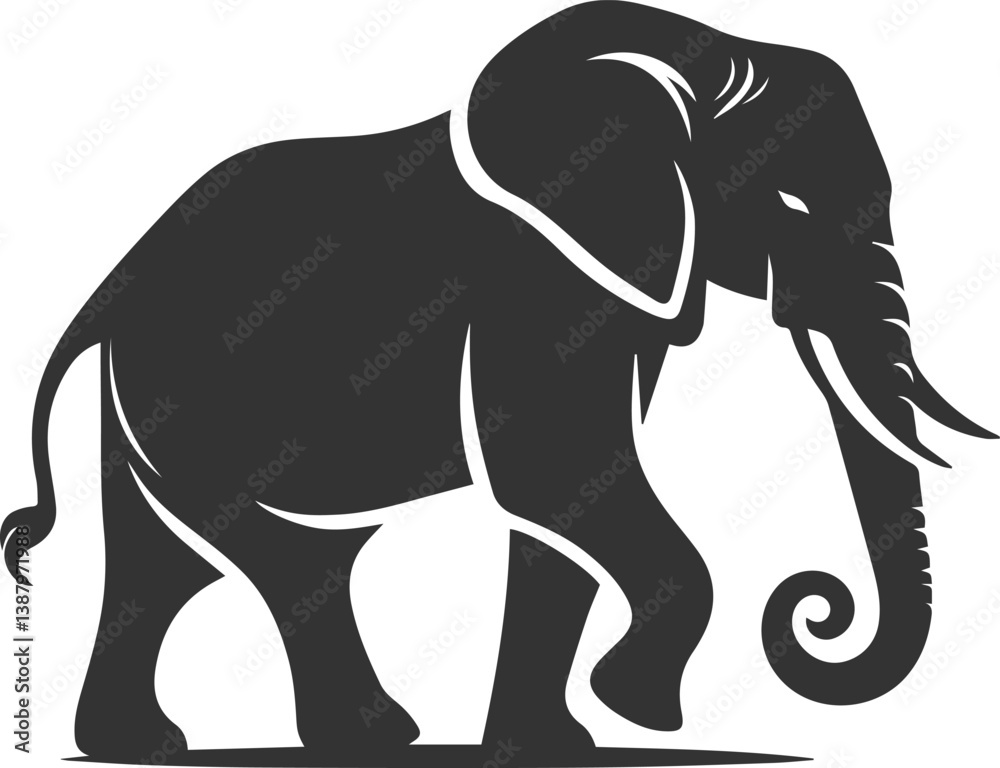Fototapeta premium Silhouette vector of a elephant