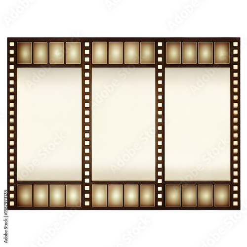 Film Reel Border, Movie Frame, Cinema Background isolated on transparent background